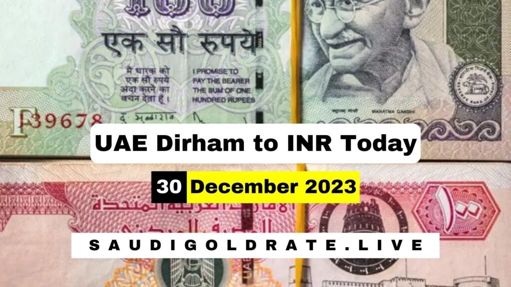 UAE Dirham Rate in India Today 30 December 2023 - AED to INR