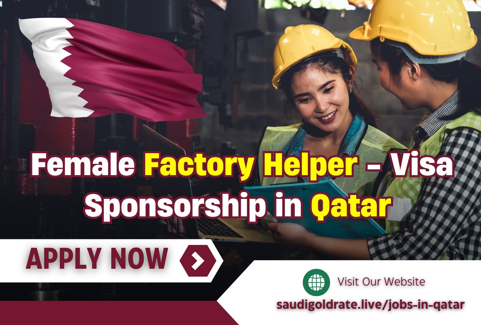 Female Factory Helper - Visa Sponsorship in Qatar (Free Food & Accommodation)