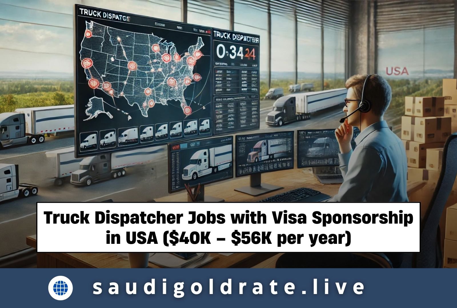 Truck Dispatcher Jobs with Visa Sponsorship in USA ($40K – $56K per year)