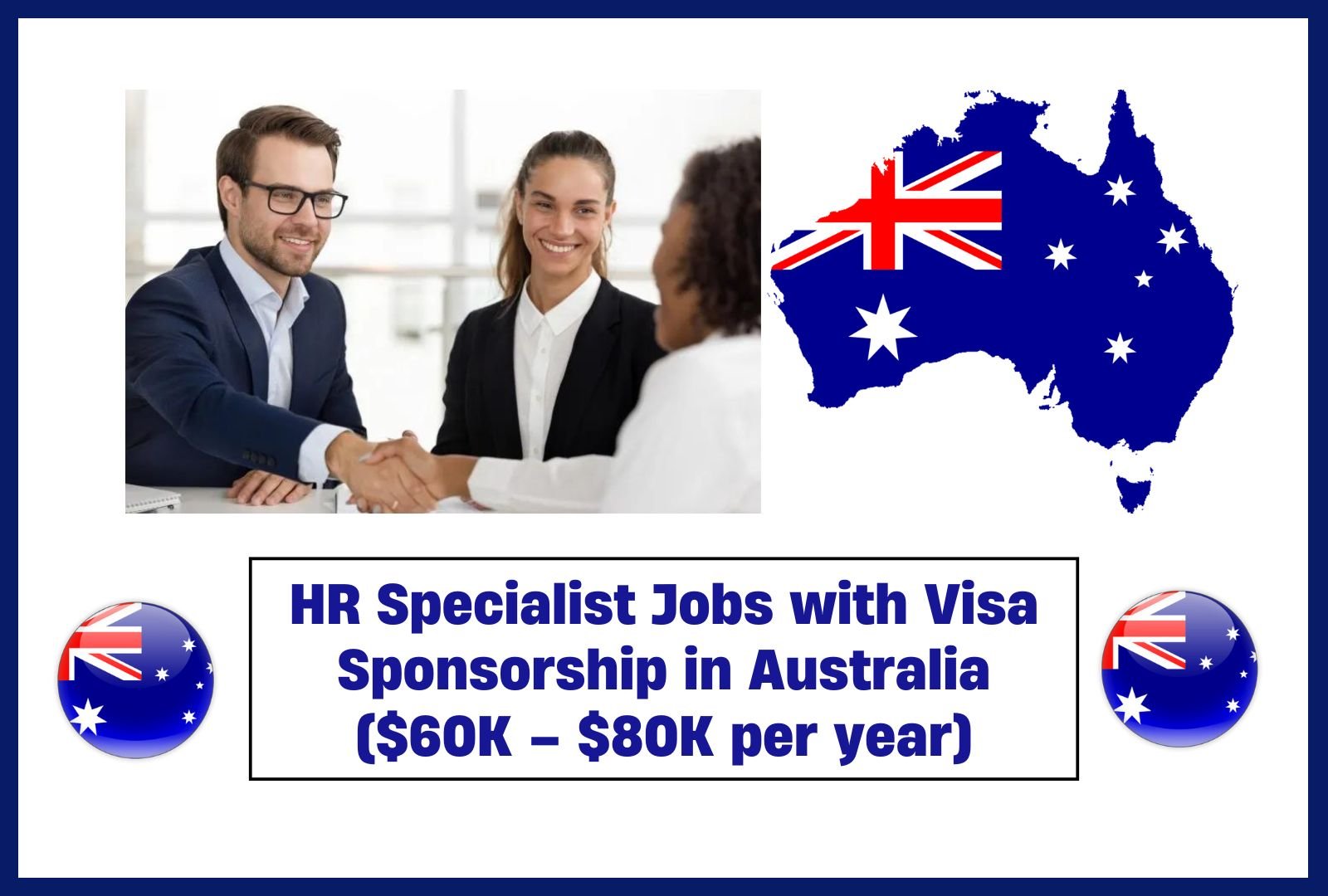 HR Specialist Jobs with Visa Sponsorship in Australia ($60K – $80K per year)