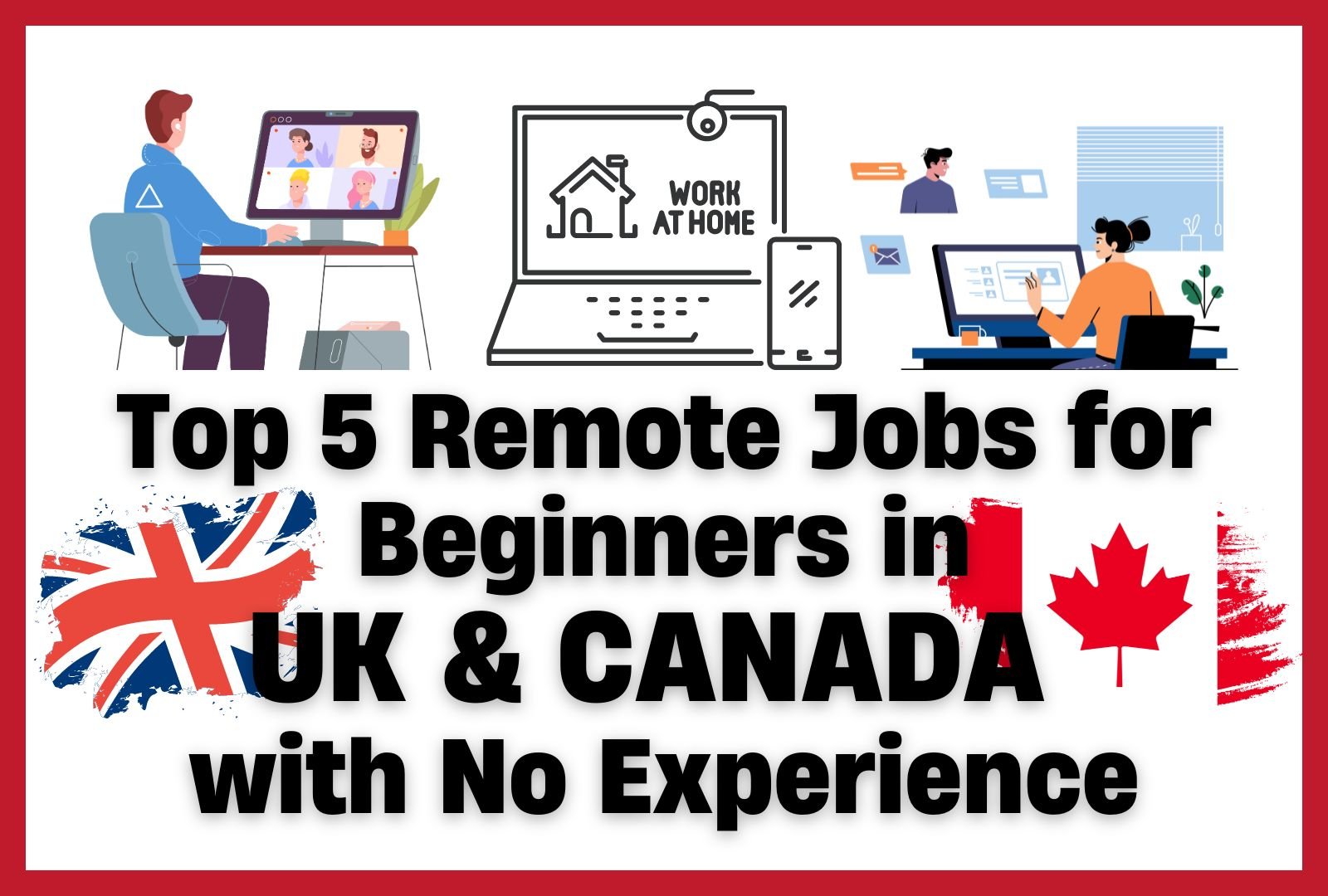 Top 5 Remote Jobs for Beginners in UK & CANADA 2024 – Earn Up to $75,000 with No Experience